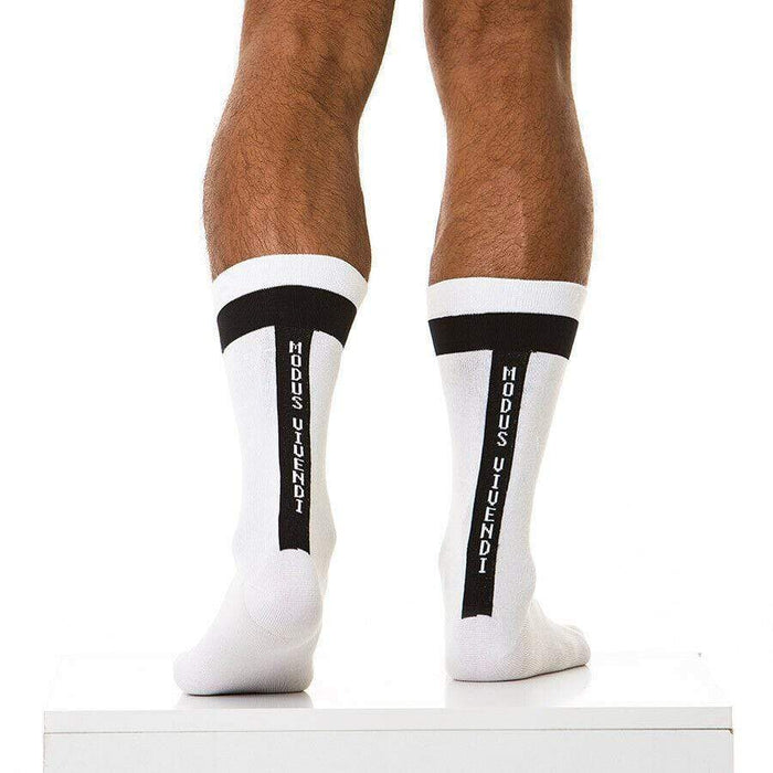 Cotton Athletic Mens Socks Mid Cut Chaussette Mi Haute Modus Vivendi 1813 Wh 61 - SexyMenUnderwear.com