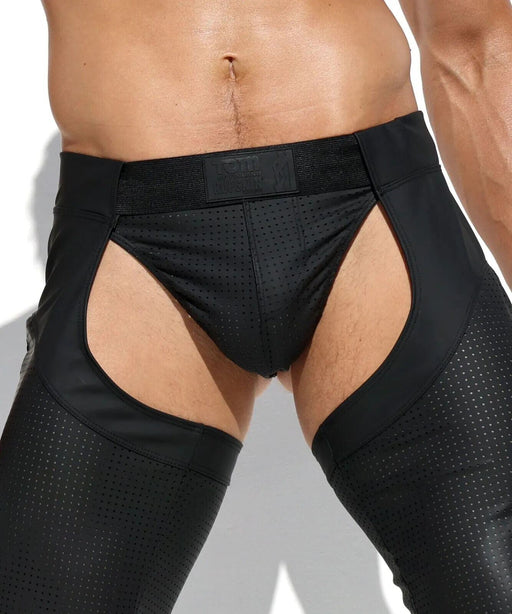 CRUISER Men's Chaps Tom of Finland by RUFSKIN Perforated Rubberized Matte 4 - SexyMenUnderwear.com