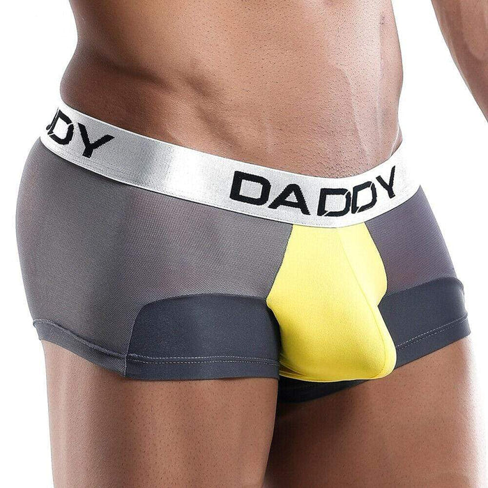 Daddy Underwear Boxer Trunk shorty Grey yellow sheer fabric DDG002 MX3 —