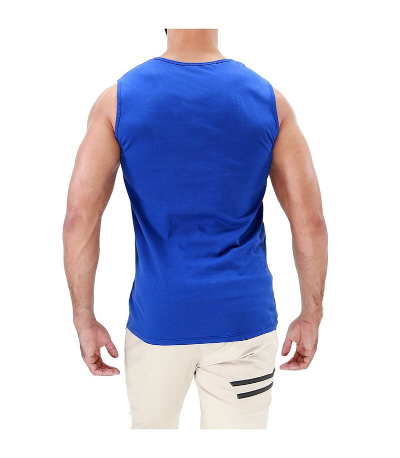Débardeur TOF PARIS Round Collar Tanktop YOU Cotton Jersay Tank Royal Blue 25 - SexyMenUnderwear.com