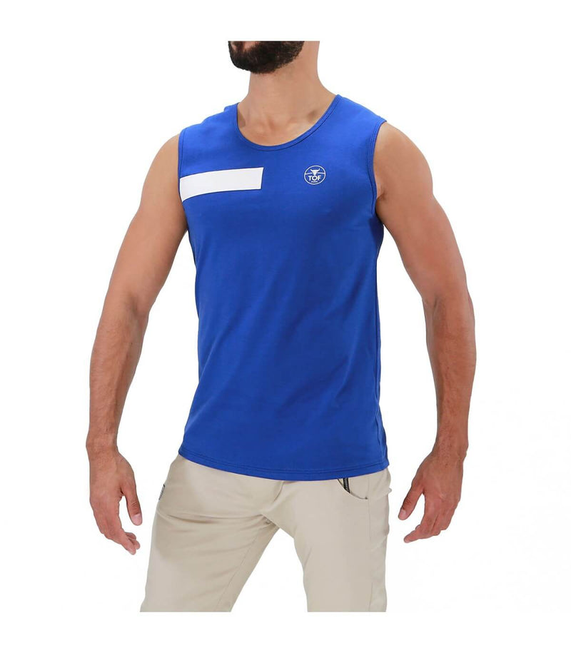 Débardeur TOF PARIS Round Collar Tanktop YOU Cotton Jersay Tank Royal Blue 25 - SexyMenUnderwear.com