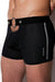 Destructive Fetish Short Boxer Mesh Metal Waist Ring Silver Side Lines Black 7 - SexyMenUnderwear.com