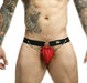 DNGEON MOB Eroticwear Jock ChainLink Leather-Look Jockstrap Red DMBL02 2 - SexyMenUnderwear.com