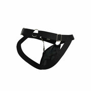DNGEON MOB Eroticwear Jockstrap ChainLink Leather-Look Jock Midnight DMBL02 2 - SexyMenUnderwear.com