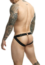 DNGEON MOB Eroticwear Jockstrap ChainLink Leather-Look Jock O/S Yellow DMBL02 2 - SexyMenUnderwear.com