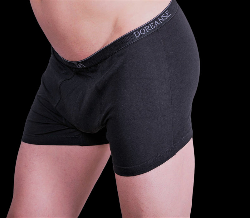 DOREANSE 90% Cotton Mens Underwear Boxer Brief Stretchy Fabric Black 1717 6 - SexyMenUnderwear.com