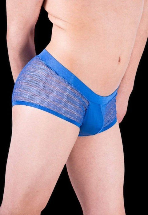 Doreanse Boxer Brief Silky Hipster Short Low Rise-Boxer Lacy Mesh Blue 1588 8 - SexyMenUnderwear.com