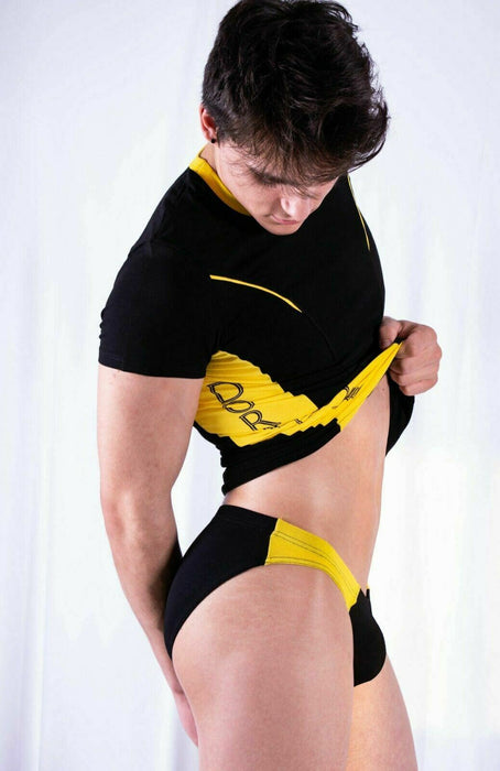 Doreanse Brief Basic Micro Briefs Slip Bikini Cut Black/Yellow 1099 2A —