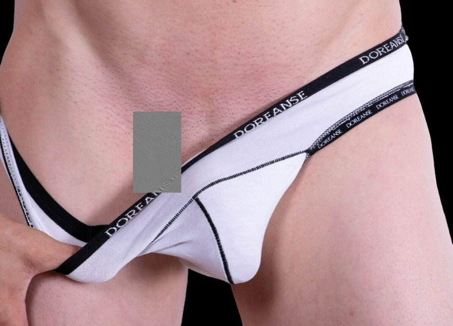 DOREANSE Men Brief Feel Naked Bikini Slip White 1215 19 - SexyMenUnderwear.com