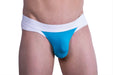 DOREANSE Mens Thong Warrior Pouch Stretchy Fabric Turquoise-Black 1258 20 - SexyMenUnderwear.com