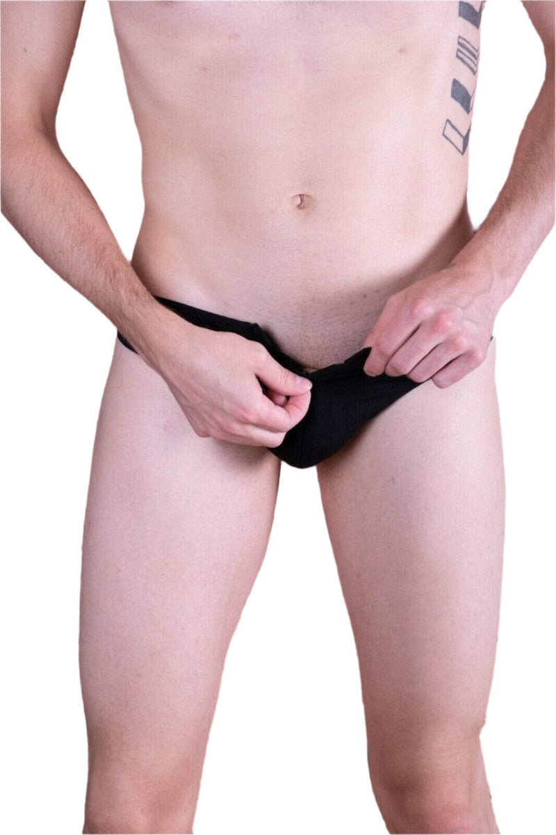 DOREANSE Mens Zipper Thong Black 1354 13 - SexyMenUnderwear.com