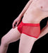 Doreanse sexy Boxer Brief Silky Hipster Short Low Rise-Mesh Boxer RED 1588 8 - SexyMenUnderwear.com