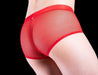 Doreanse sexy Boxer Brief Silky Hipster Short Low Rise-Mesh Boxer RED 1588 8 - SexyMenUnderwear.com