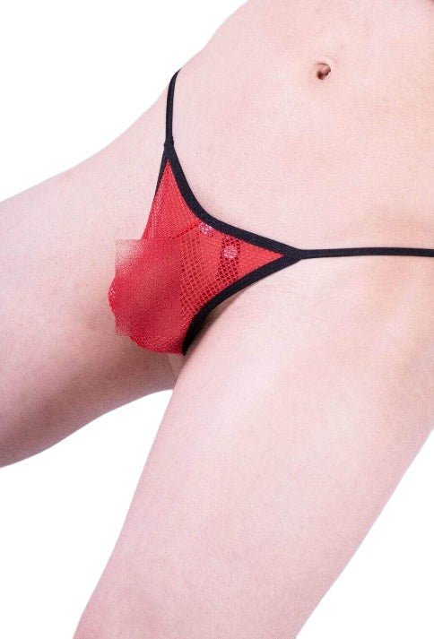 Doreanse String For Men Air Thong Transparent red 1306 19 - SexyMenUnderwear.com