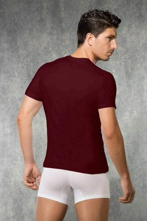 DOREANSE T-Shirt Basic Crew Neck Short Sleeved Red 3 - SexyMenUnderwear.com