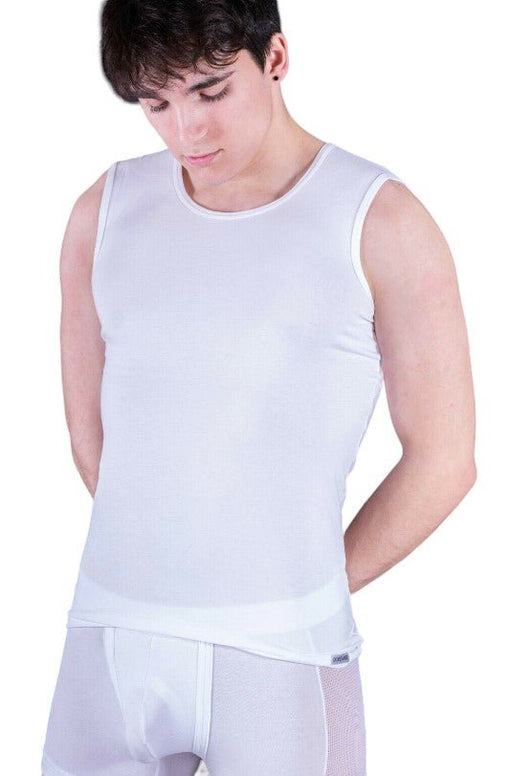 DOREANSE Tank Top Athletic Muscle Coton Classic White 2205 3 - SexyMenUnderwear.com