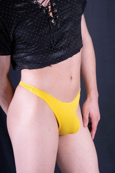 Doreanse Thongs Hang Loose Low-Rise Lean Cut Cotton Thong Yellow 1280 - SexyMenUnderwear.com