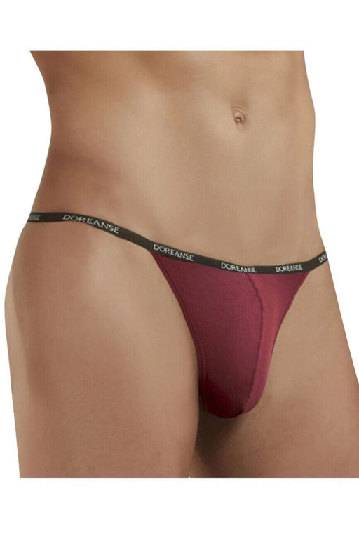 Doreanse Thongs Ribbed Modal T-Thong Bordeaux Red 1330 21 - SexyMenUnderwear.com