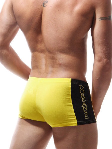 DOREANSE Ultra Soft Boxer Black & Yellow 1599 2A - SexyMenUnderwear.com