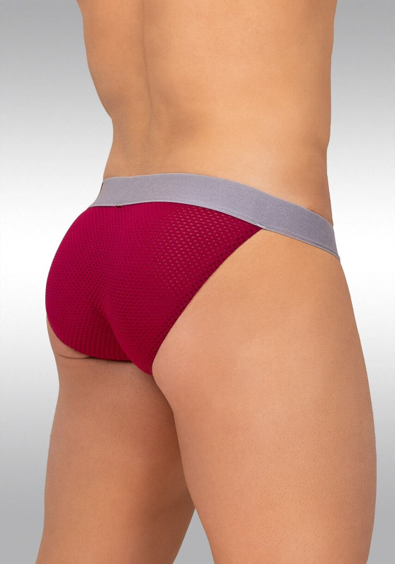 ErgoWear Bikini Briefs MAX Mesh Pouch Stretchy Brief Quick-Dry Burgundy 1216 55 - SexyMenUnderwear.com