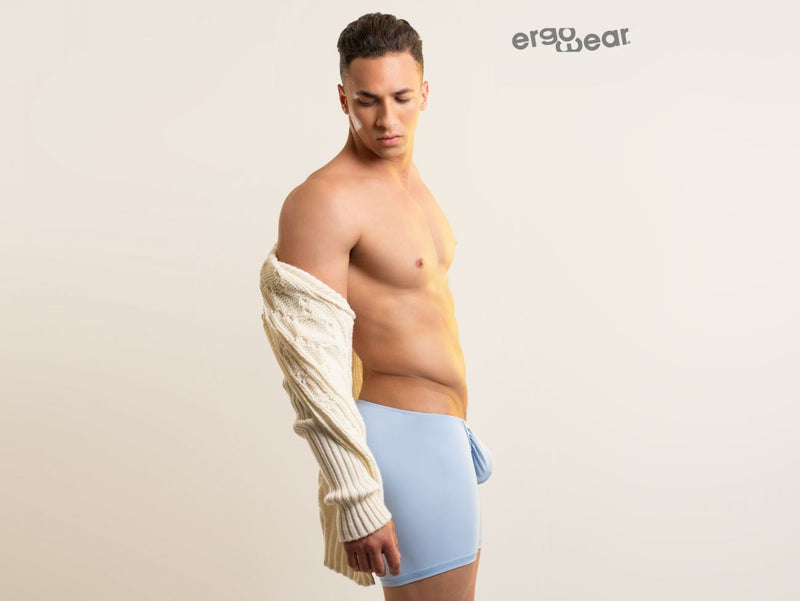 ErgoWear Boxer FEEL GR8 Quick-Dry Soft Long Boxer Briefs Sky Blue 1130 39 - SexyMenUnderwear.com