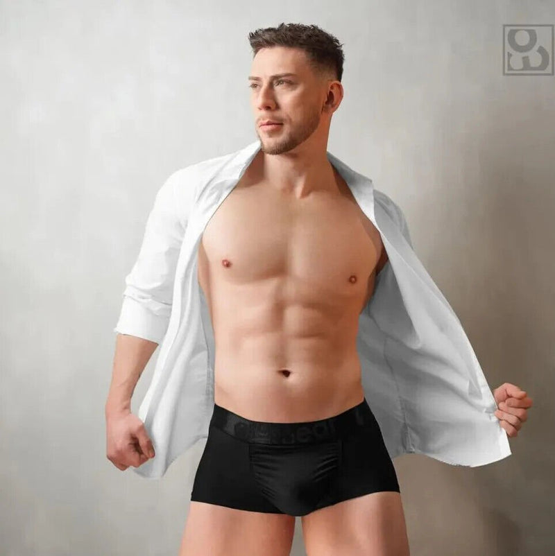 ErgoWear Boxer Feel XX Stretch Trunks Shape Retention Contoured Pouch Black 1407 - SexyMenUnderwear.com