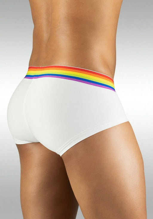 ErgoWear Boxer MAX XV 3D Pouch Hyper-Soft Rainbow Gay Pride Boxer White 1116 1 - SexyMenUnderwear.com