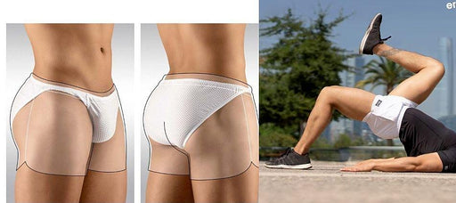 ErgoWear Gym Shorts With Inside Brief Feel Bikini Swim-Short White 1066 6 - SexyMenUnderwear.com