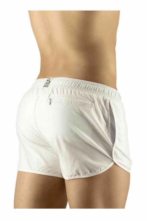 ErgoWear Gym Shorts With Inside Brief Feel Bikini Swim-Short White 1066 6 - SexyMenUnderwear.com