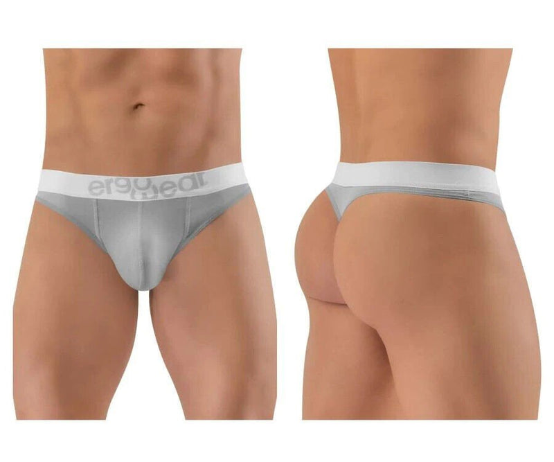 ErgoWear Hip Thong Silky Soft Microfiber Thongs in Mid Grey 1365 - SexyMenUnderwear.com