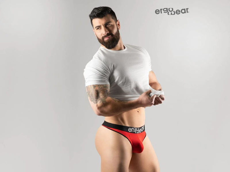 ErgoWear Hip Thongs Silky Soft Luxury Microfiber Thong Red 1188 24 - SexyMenUnderwear.com