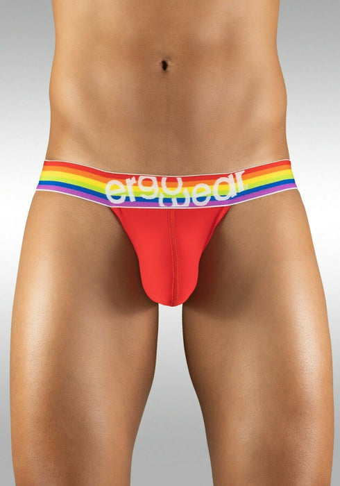 ErgoWear Hyper-Soft Jockstrap MAX XV 3D Pouch Gay Pride Jock Rainbow Red 1118 37 - SexyMenUnderwear.com