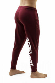 ErgoWear Jogger GYM Athletic Legging Pants Woven Cotton Burgundy 1110 2 - SexyMenUnderwear.com