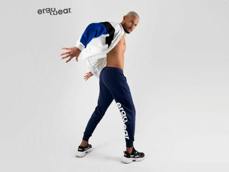 ErgoWear Jogger GYM Athletic Legging Pants Woven Cotton Dark Blue 1111 2 - SexyMenUnderwear.com