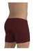 ErgoWear Long Boxer Briefs Feel GR8 Midcut Sports Body-Defining in Burgundy 1252 - SexyMenUnderwear.com