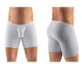 ErgoWear Long Boxer Briefs SLK Mid-Cut Body Defining Seamed Pouch Silver 1142 20 - SexyMenUnderwear.com