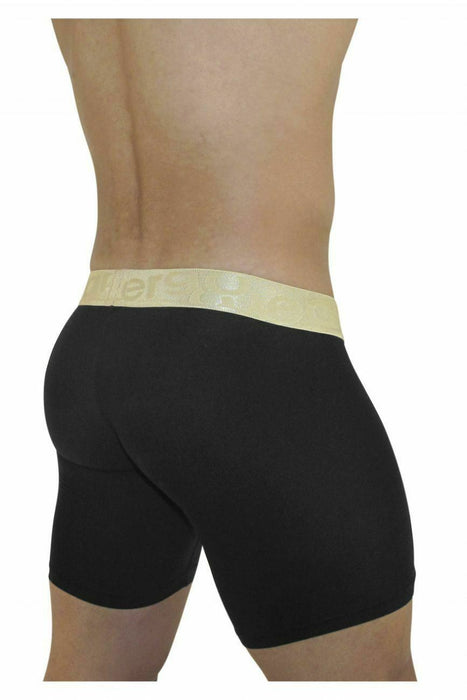 ErgoWear Long Boxer FEEL XV Extra Room Pouch Trunk Black-Gold 0827 34 - SexyMenUnderwear.com