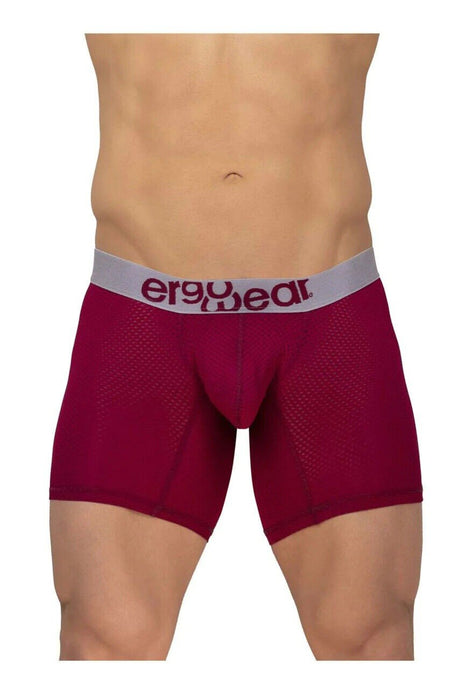 ErgoWear MAX Long Boxer Briefs Midcut Full-Coverage Seamed Pouch Burgundy 1218 4 - SexyMenUnderwear.com