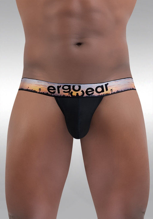 ErgoWear Mens Thongs MAX SE Large 3Dimensional Pouch Thong Sunset Black 1456 3 - SexyMenUnderwear.com