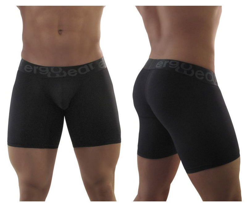 ErgoWear Mid Cut Boxer MAX XV Body-Defining Trunks SOHO Black 1356 - SexyMenUnderwear.com