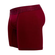 ErgoWear Midcut Boxer Briefs FEEL XV Body-Defining Seamed Pouch Burgundy 1198 - SexyMenUnderwear.com