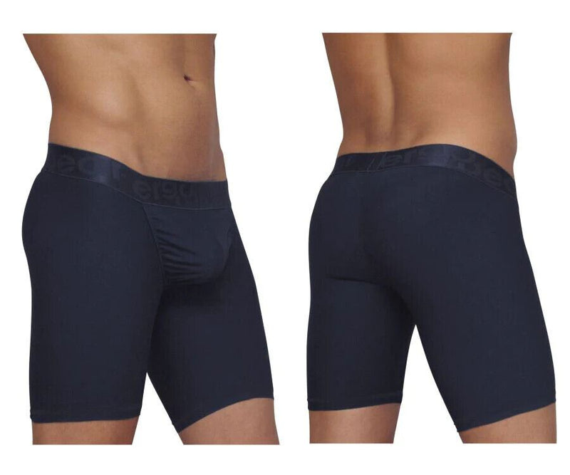 ErgoWear MidCut Boxer Briefs FEEL XV Stretchy Long Boxer Navy Blue 0623 - SexyMenUnderwear.com