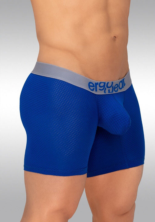 ErgoWear MidCut Boxer Briefs MAX Mesh Pouch Stretchy Long Boxer Blue Cobalt 1214 - SexyMenUnderwear.com