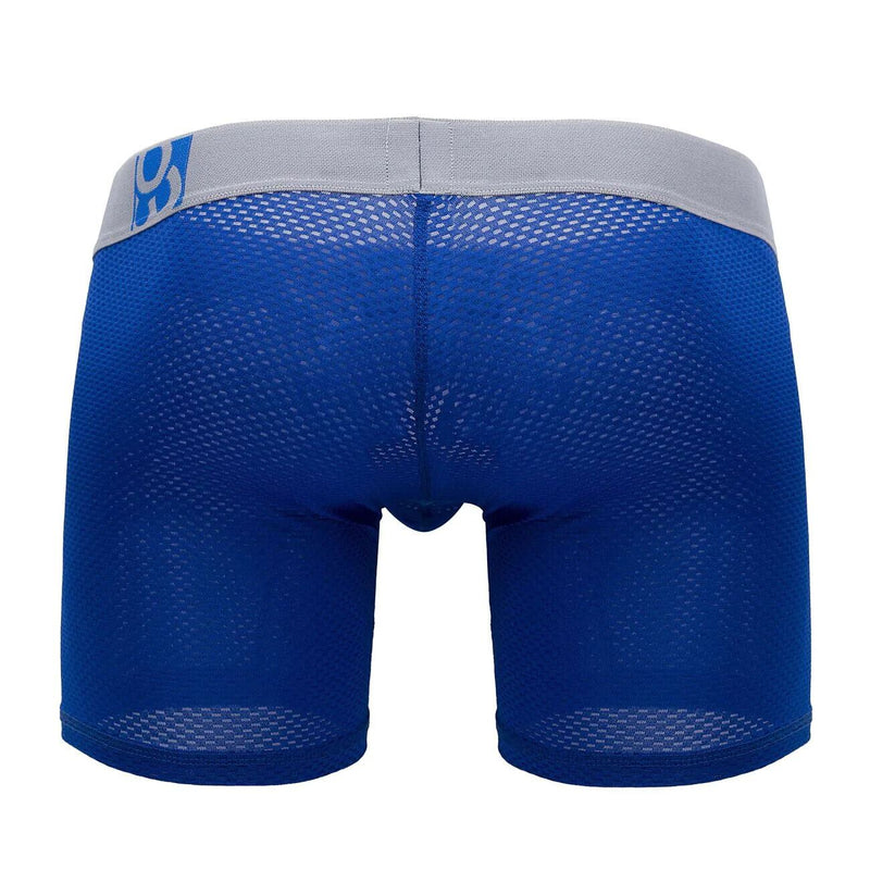 ErgoWear MidCut Boxer Briefs MAX Mesh Pouch Stretchy Long Boxer Blue Cobalt 1214 - SexyMenUnderwear.com