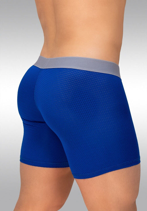 ErgoWear MidCut Boxer Briefs MAX Mesh Pouch Stretchy Long Boxer Blue Cobalt 1214 - SexyMenUnderwear.com