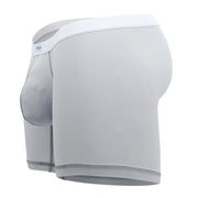ErgoWear Midcut SLK Body Defining Boxer Briefs Seamed Pouch Light Gray 1378 15 - SexyMenUnderwear.com