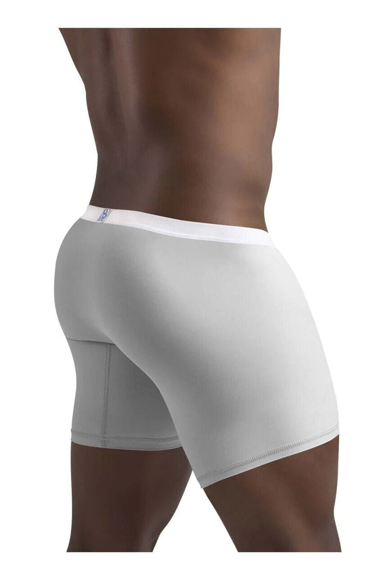 ErgoWear Midcut SLK Body Defining Boxer Briefs Seamed Pouch Light Gray 1378 15 - SexyMenUnderwear.com
