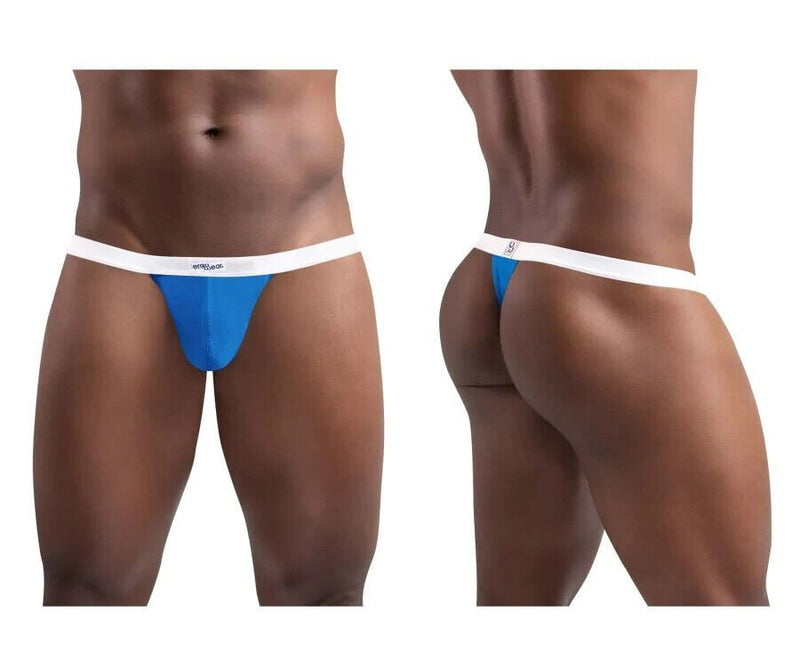 ErgoWear SLK Thong Stretchy Ergonomic Seamed Pouch Calypso Blue 1371 64 - SexyMenUnderwear.com