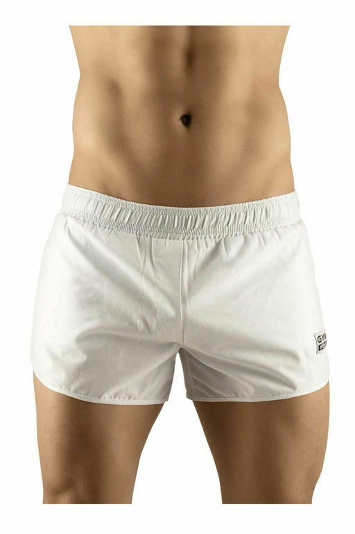 ErgoWear Sport Gym Shorts Or Swimwear With Sexy Thong Inside White 1067 6 - SexyMenUnderwear.com