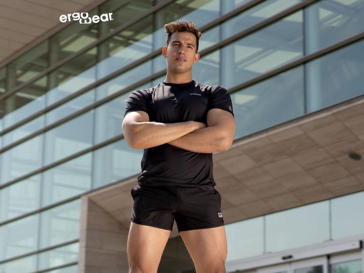 ErgoWear Sport Gym / Swim-Shorts With Inside Bikini Brief X4D Black 1068 5 - SexyMenUnderwear.com